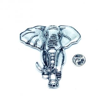 Silver Elephant Brooch Pin