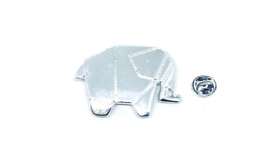 Silver Elephant Lapel Pin