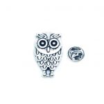 Silver Owl Lapel Pin