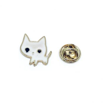 White Cat Pin