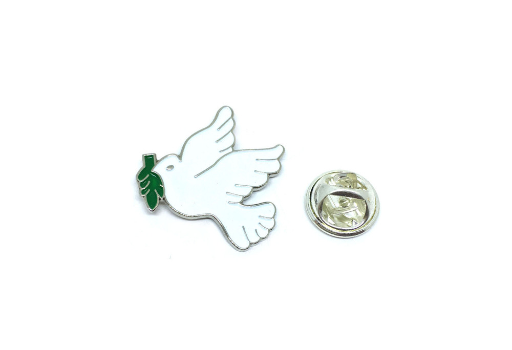 White Dove With Olive Branch Pin