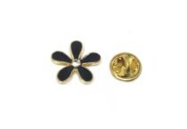 Black Flower Enamel Pin