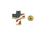 American Flag Cross Lapel Pin