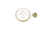 Fleur De Lis White Enamel Pin