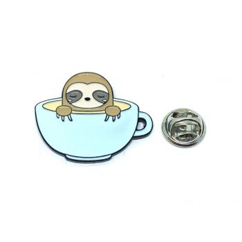 Baby Sloth Sleeping in Teacup Pin