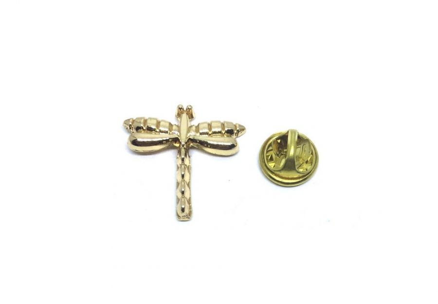 Gold Dragonfly Lapel Pin
