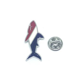 Red White Blue Shark Enamel Pin