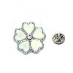 White Flower Enamel Pin Badge