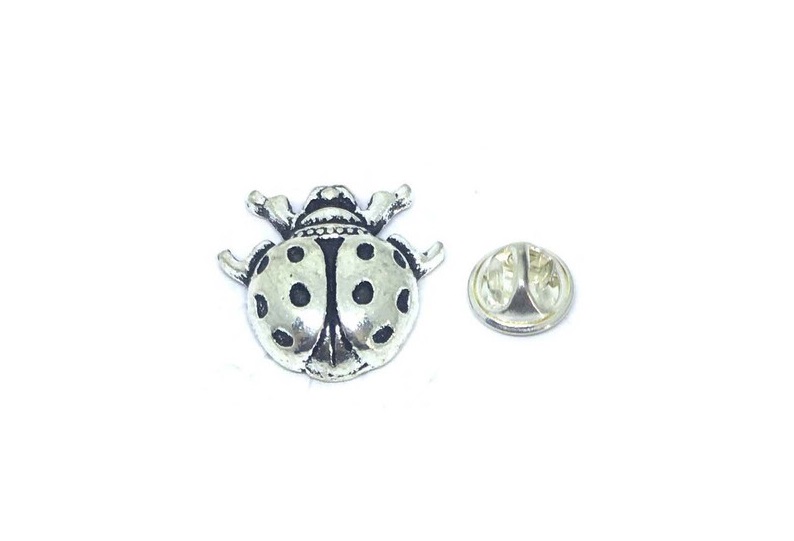 Silver Ladybug Lapel Pin