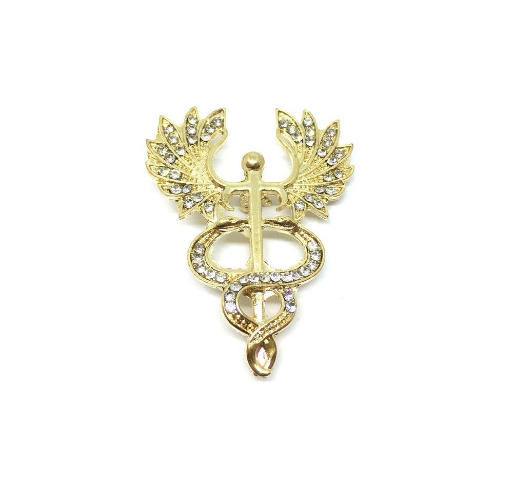 Rhinestone Medical Symbol Pin FINOX