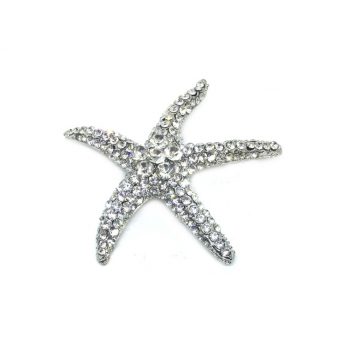 Rhinestone Starfish Brooch Pin