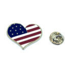 American Flag Heart Pin