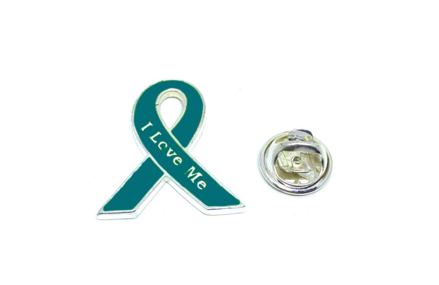 Teal Cancer Ribbon Pin