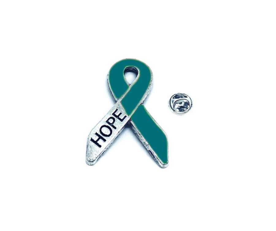 Teal Hope Ribbon Pin