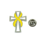 Yellow Ribbon Cross Pin