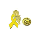 Yellow Ribbon Angel Pin