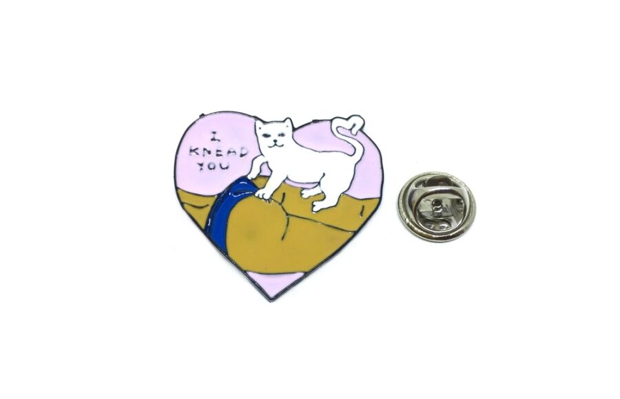 cat heart enamel pin