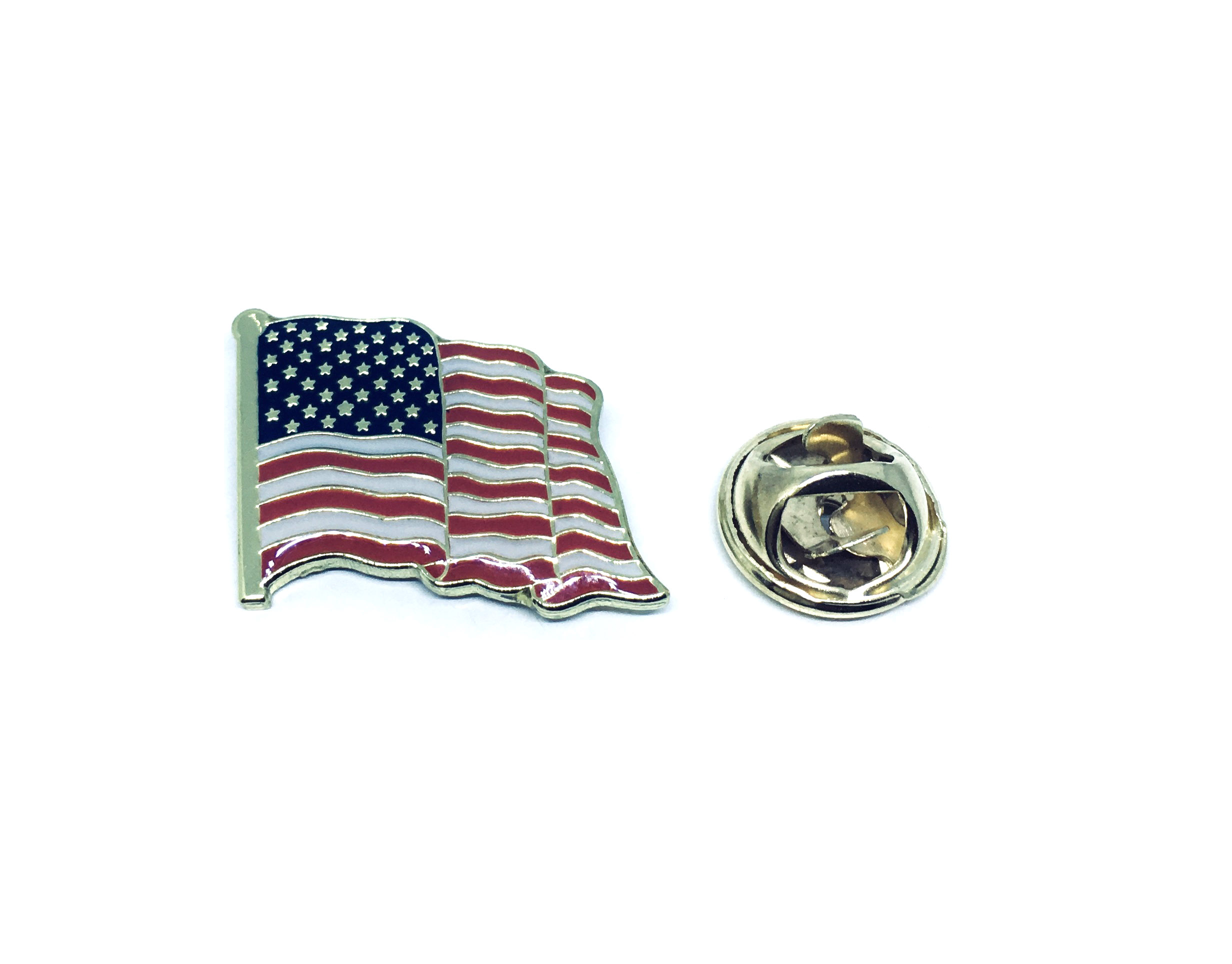 Patriotic Waving American Flag Pin