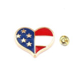 Patriotic American Flag Heart Pin