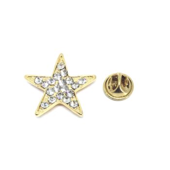 Crystal Gold Star Pin