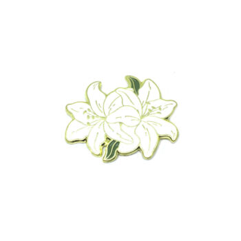 White Lily Enamel Pin