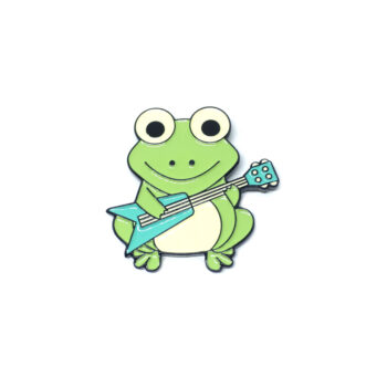Cartoon Frog with Guitar Pin