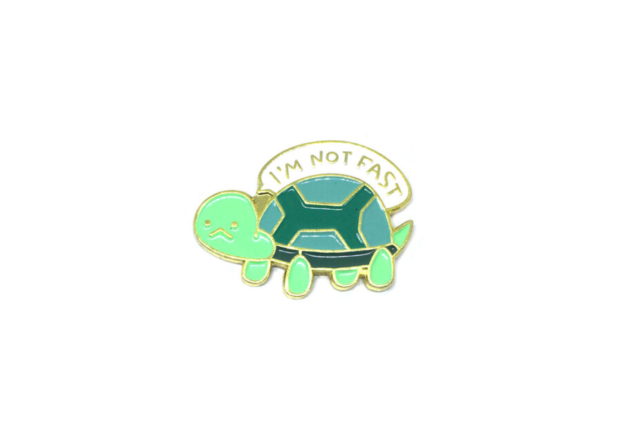 I'm Not Fast Turtle Pin
