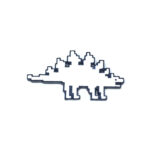 Pixel White Dinosaur Pin