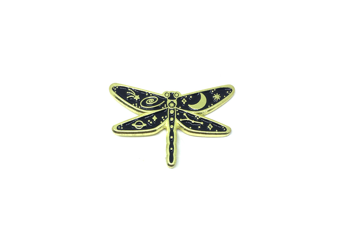 Black Dragonfly Enamel Pin