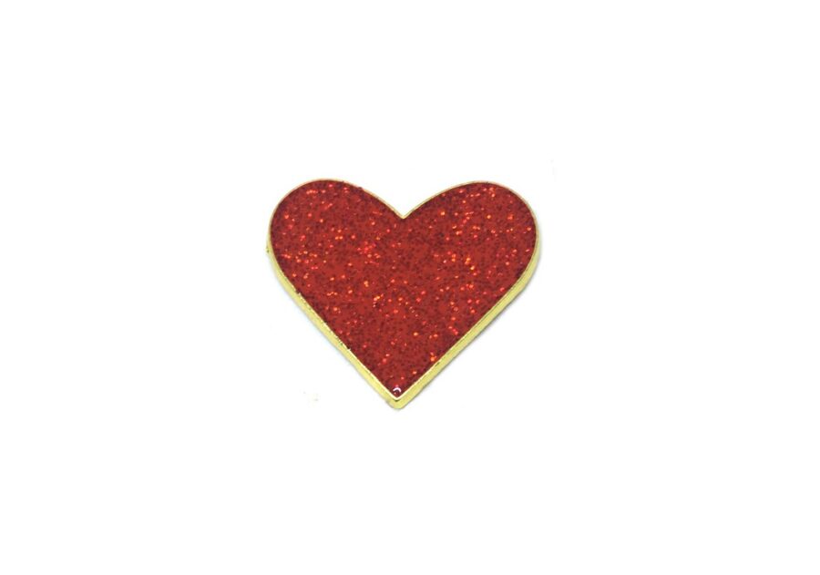 Red Heart Brooch Pin