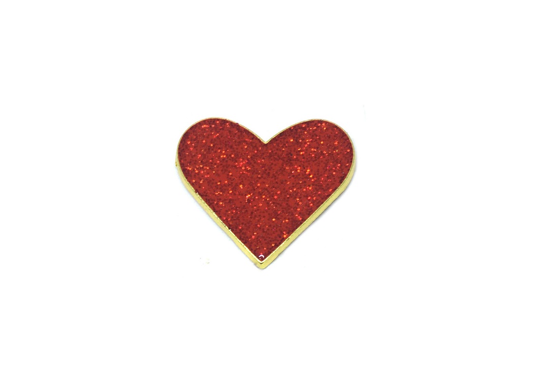 Red Heart Brooch Pin