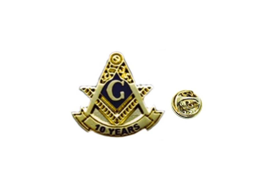 Masonic 10 Year of Pin