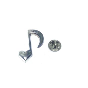 Heart Eighth Music Note Brooch Pin