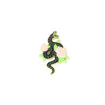 Snake with Rose Flower Enamel Pin