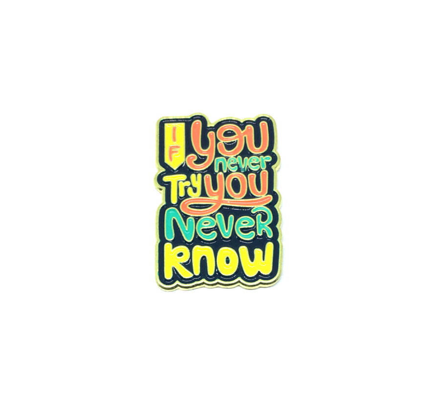 "If you Never try You Never Know" Pin