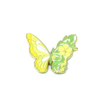 Lily Flower and Butterfly Enamel Pin