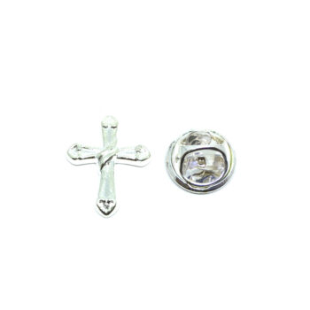 Pewter Silver Cross Lapel Pin
