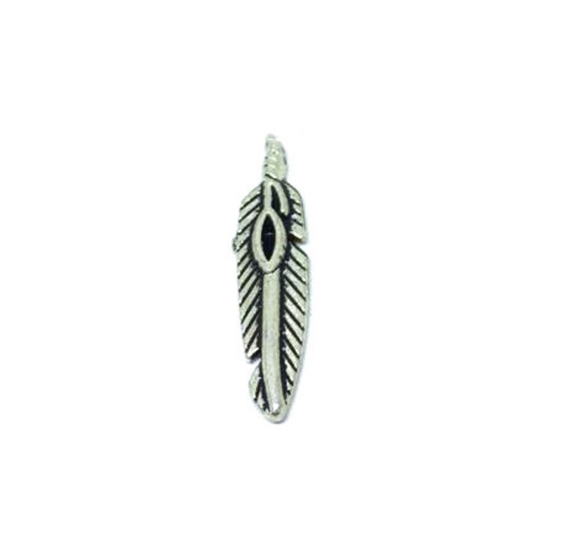 Pewter Small Silver Feather Pin