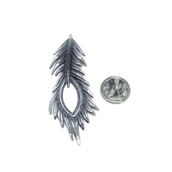 Pewter Peacock Feather Pin