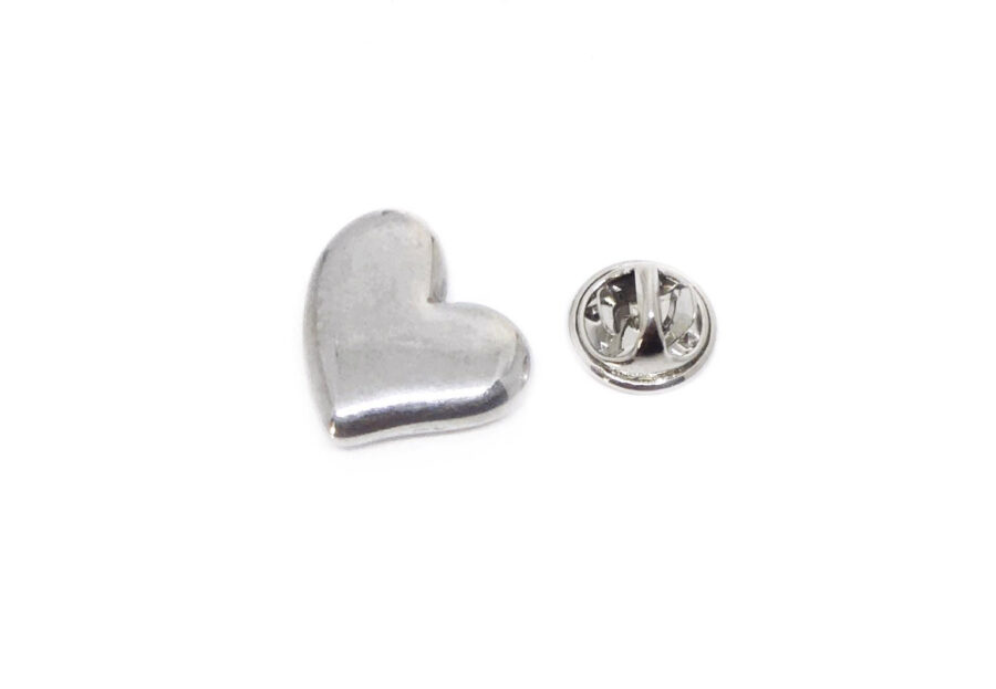 Pewter Silver Heart Pin