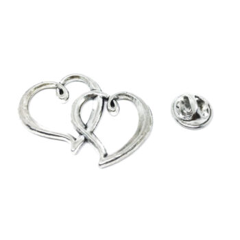 Pewter Double Heart Pin