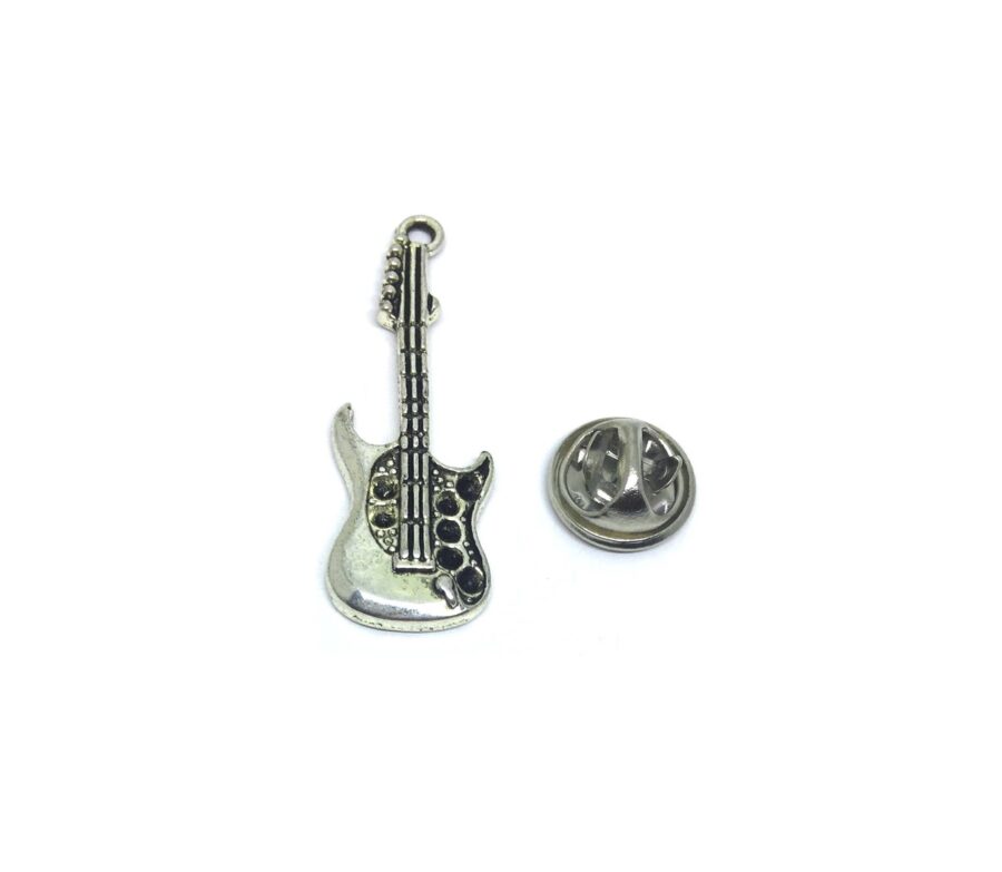 Pewter Silver Guitar Pin
