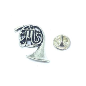 Pewter French Horn Music Lapel Pin