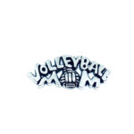 Pewter Volleyball Mom Pin