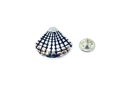 Pewter Seashell Lapel Pin