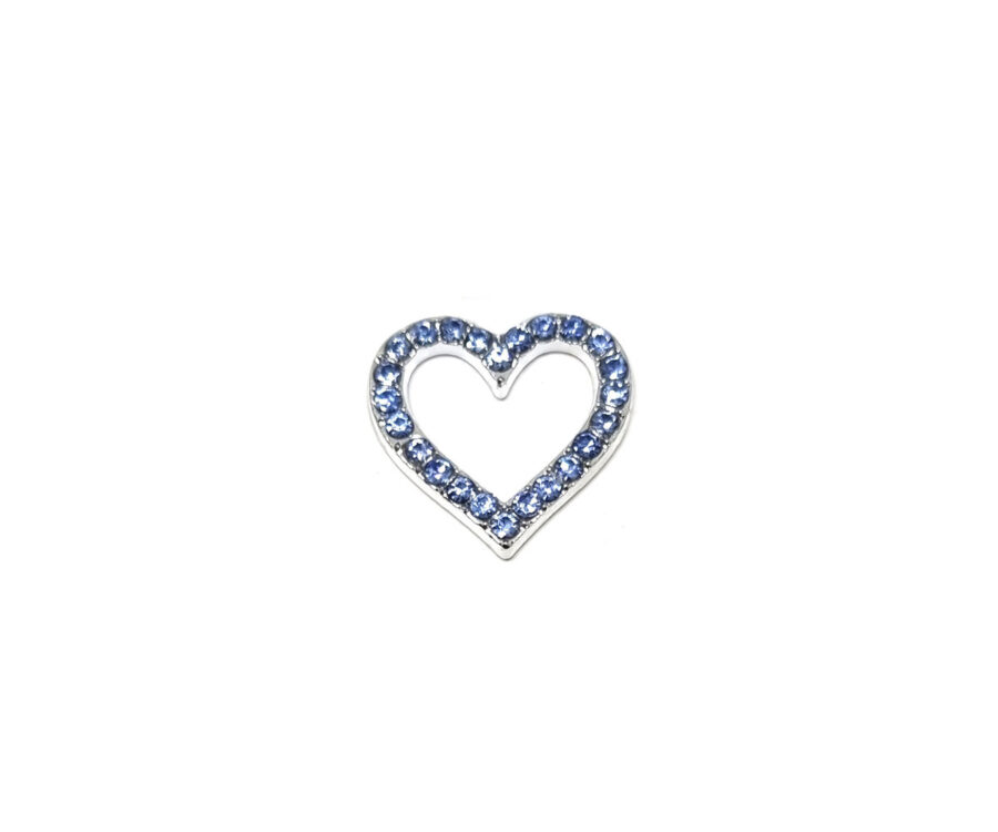 Blue Rhinestone Heart Pin