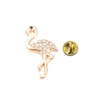 Rhinestone Flamingo Brooch