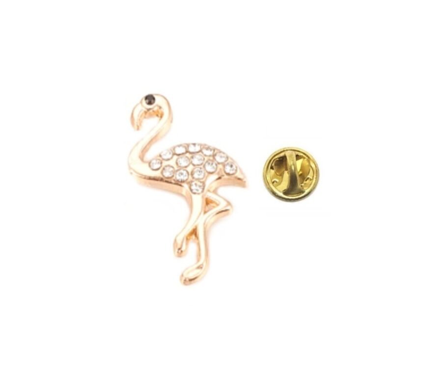 Rhinestone Flamingo Brooch