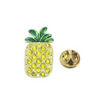 Rhinestone Pineapple Lapel Pin