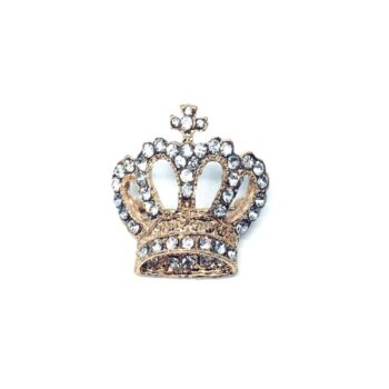 Rhinestone Crown Brooch
